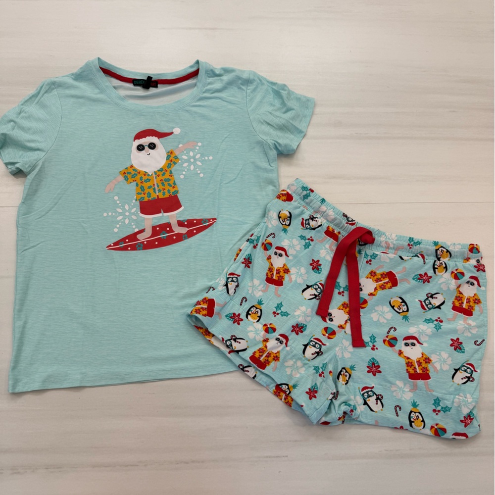 Ladie’s Surfin’ Santa Christmas Pajamas